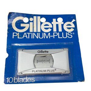 Gillette Platinum Plus NOS Razor Blades Sealed 10 Double Edge Flat Safety